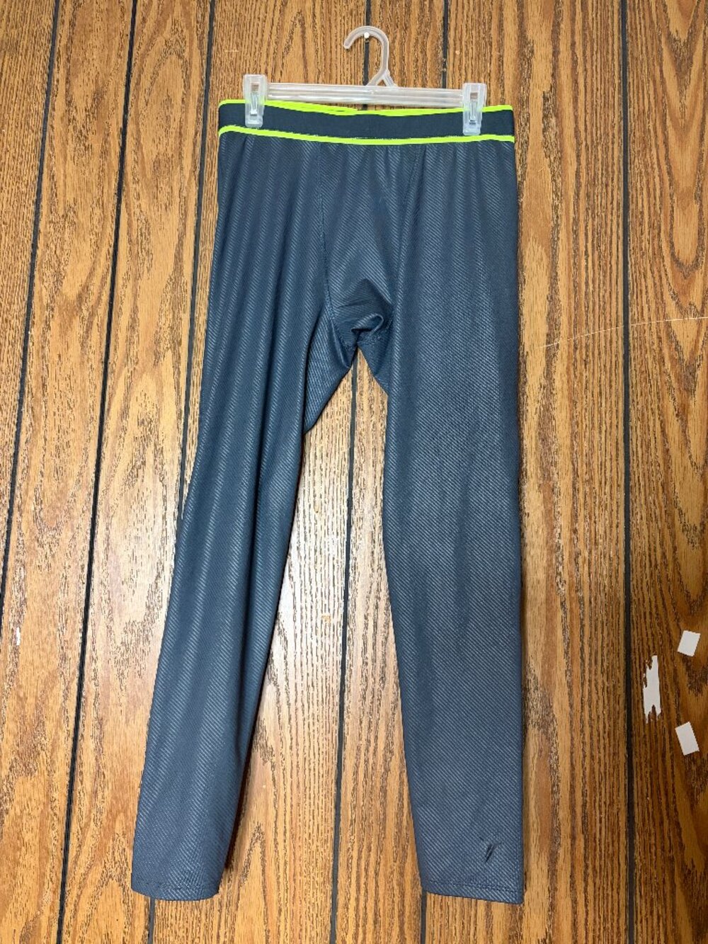 Old Navy Active Mens Go-Dry Running Tights Grey/Green Large Compression Leggings